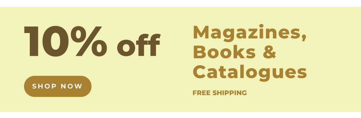 10% off magazines, books and catalogues