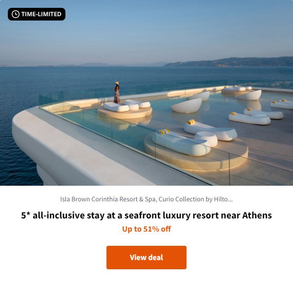 5* all-inclusive stay at a seafront luxury resort near Athens