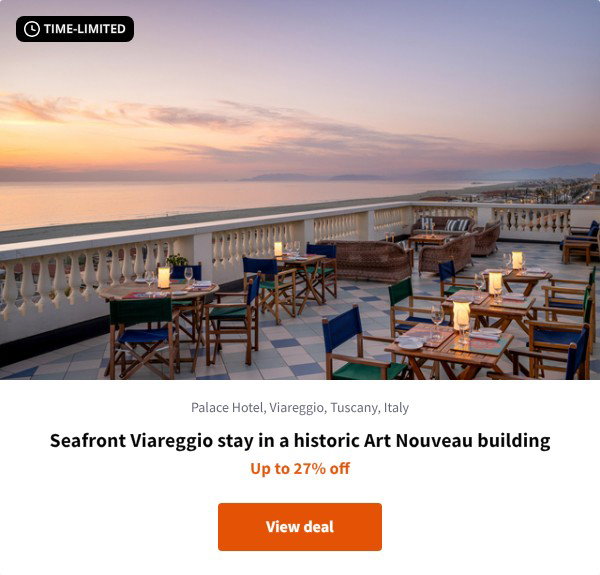 Seafront Viareggio stay in a historic Art Nouveau building