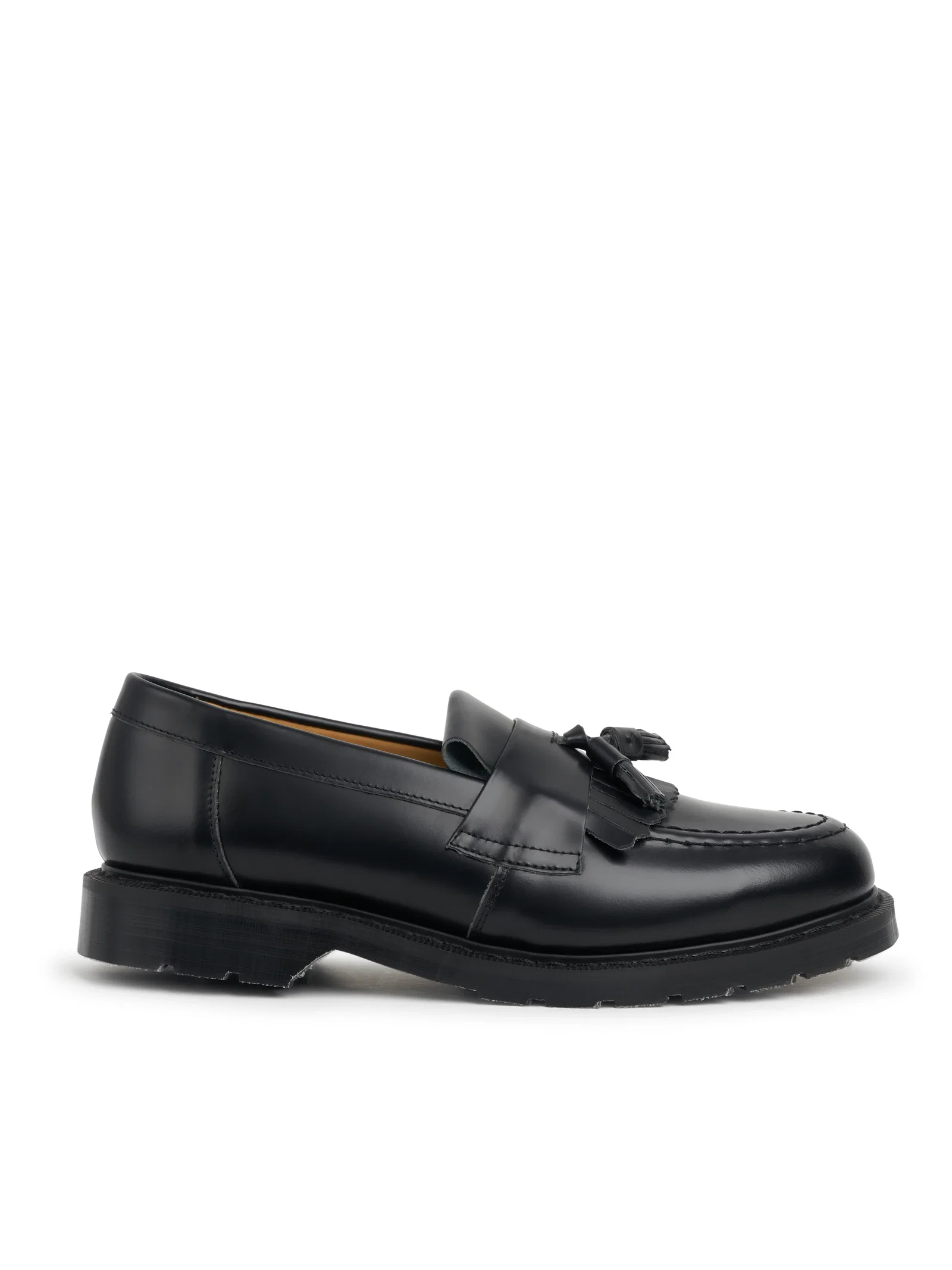 Image of Solovair x Oliver Spencer Black Hi Shine Leather Tassel Loafer