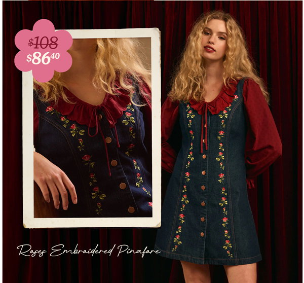Roses Embroidered Pinafore was $108 now $86.40