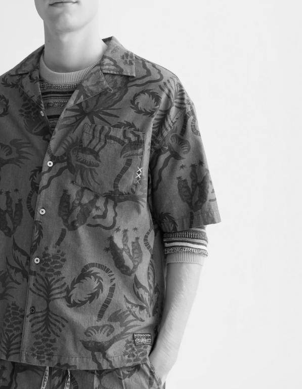 Printed Chambray Shirt