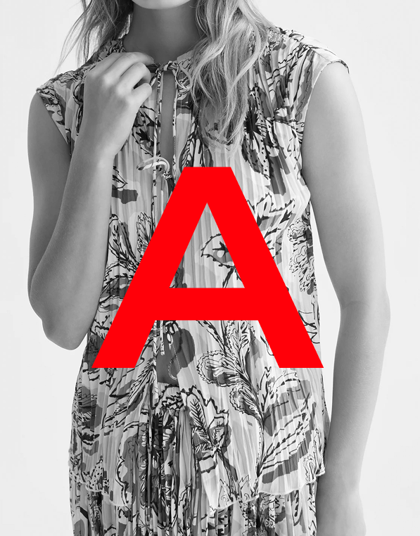 Micro Printed Pleat Top With Ties