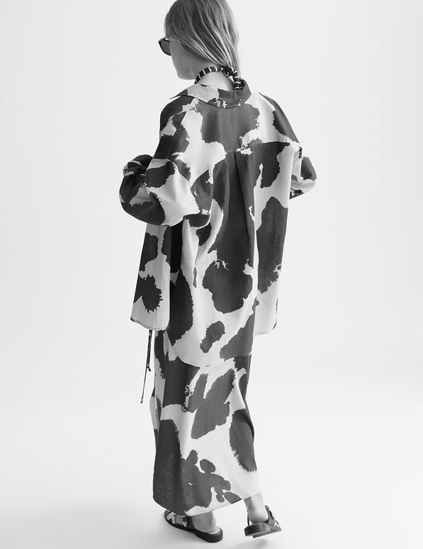 Linen Blend Printed Shirt