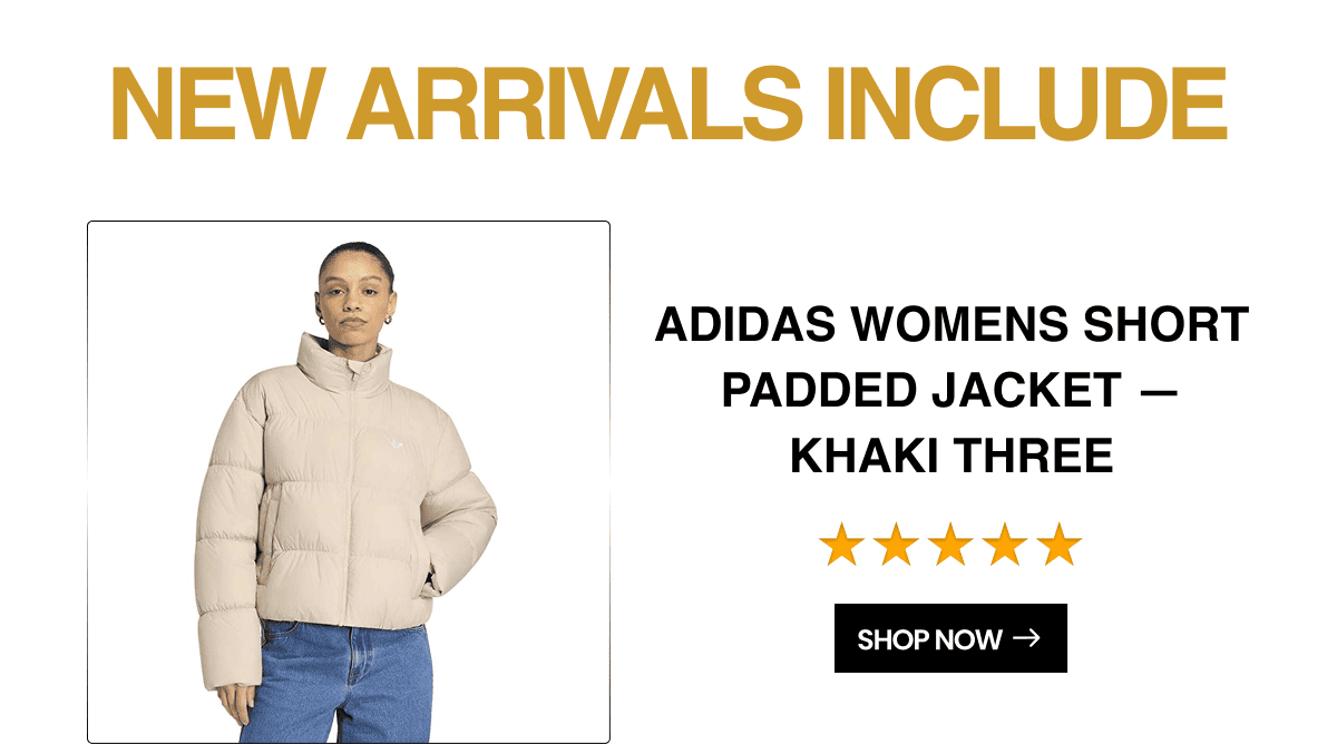 adidas Womens Short Padded Jacket - Khaki Three