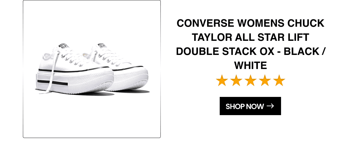Converse Womens Chuck Taylor All Star Lift Double Stack Ox - Black / White