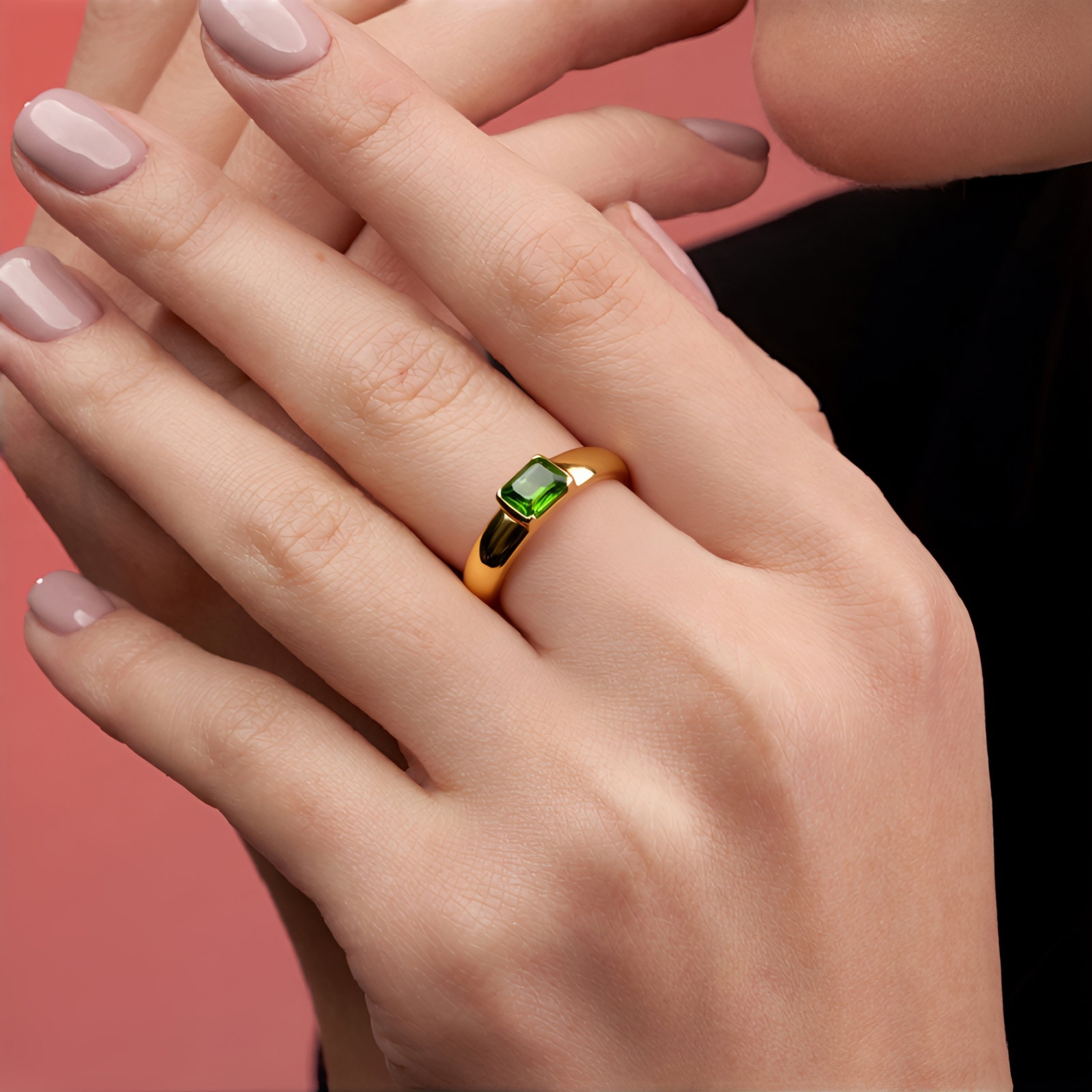 Zilveren Ring met Roségouden Plating en Witte Cambodjaanse Zirkonen – 0,16 ct Geometrisch
