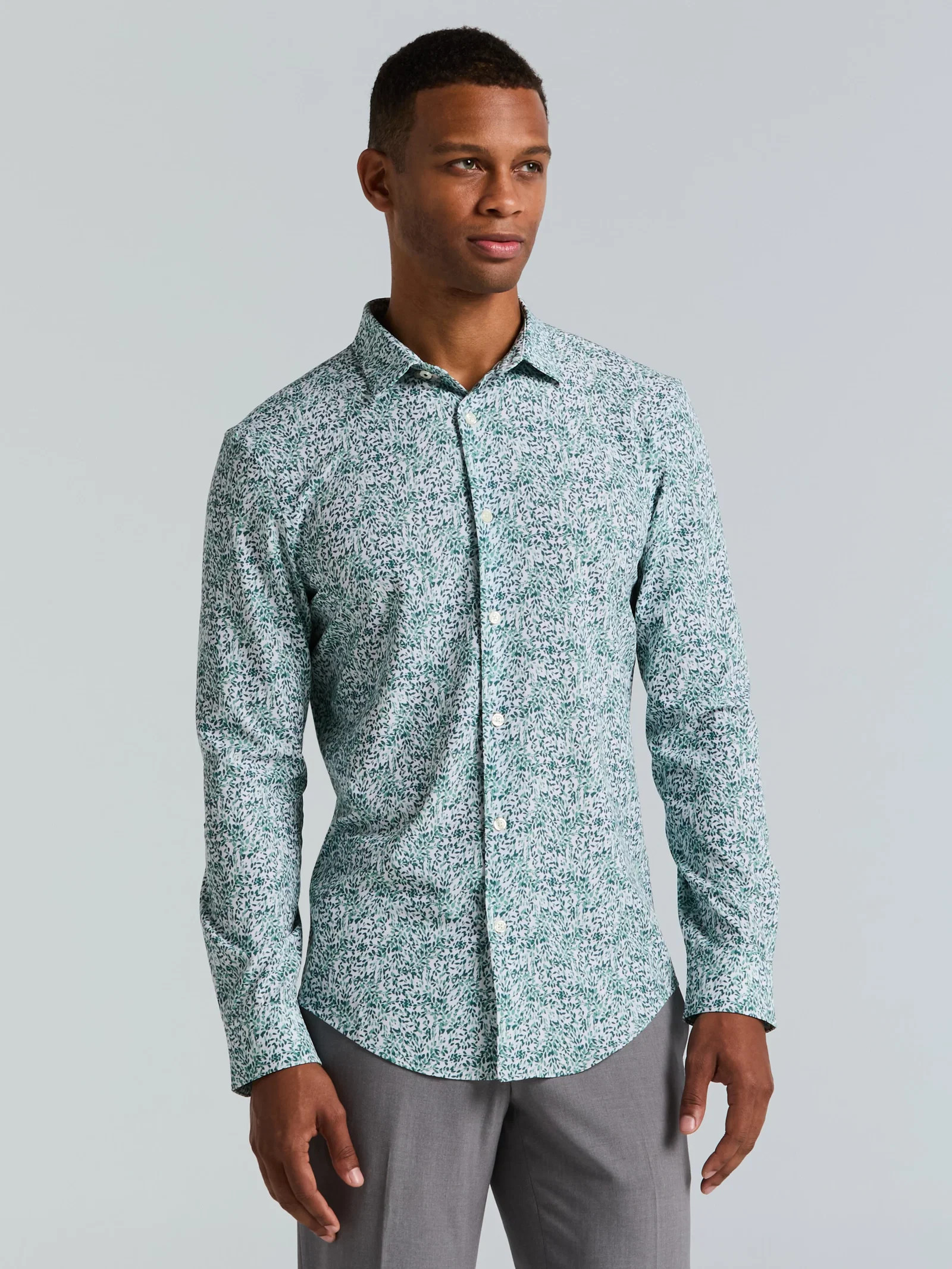Botanical Total Stretch Button-Down Shirt Botanical Total Stretch Button-Down Shirt