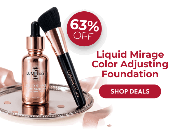 LIQUID MIRAGE COLOR ADJUSTING FOUNDATION: Color-adjusting coverage with SPF primer that keeps up from the first burger to the last firework.