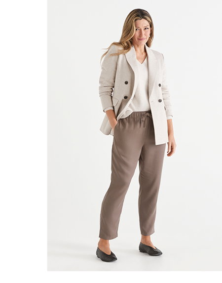 Lyocell Relaxed Drawstring Pant - Mocha