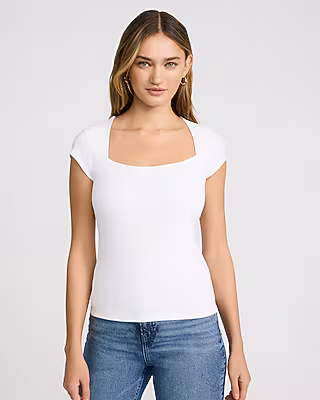 Body Contour Light Compression Stretch Cotton Cap Sleeve Tee
