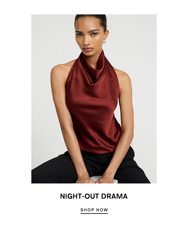 Shop Women's Satin Halter Cowl Neck Open Back Tank