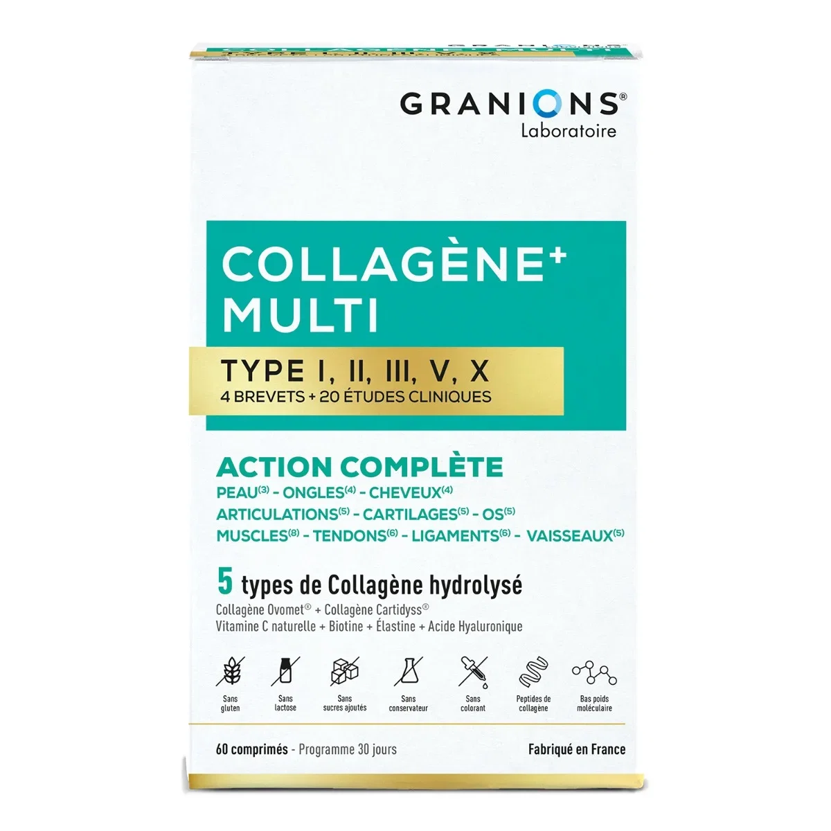 Image of Collagène+ Multi type I, II, III, V, X - Comprimés