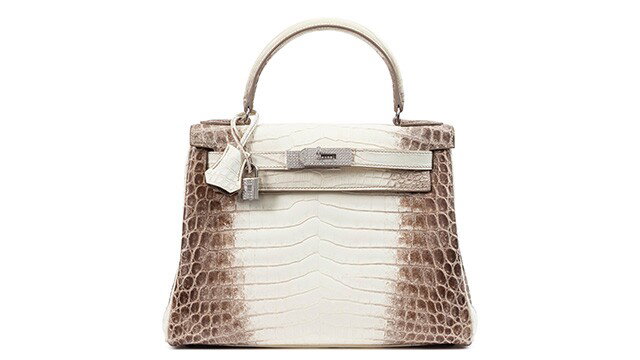Hermès - White Matte Niloticus Crocodile Himalaya Kelly 28 Retourné 18K White Gold and Diamond Hardware, 2021