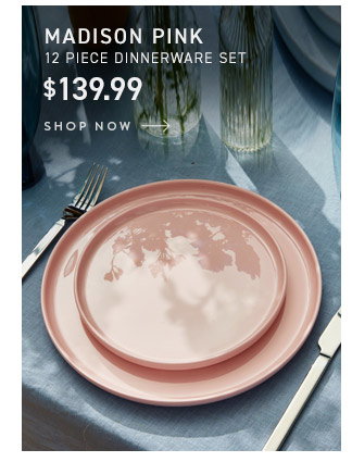 Madison Pink 12 Piece Dinnerware Set: $139.99