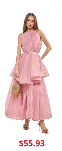 BREEZY GIRL TIERED MAXI DRESS IN BLUSH