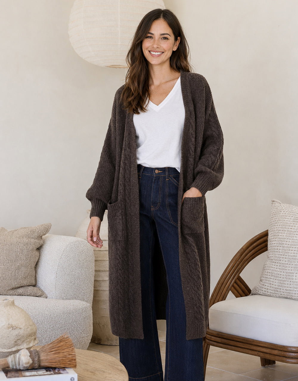 Longline Cable Cardi