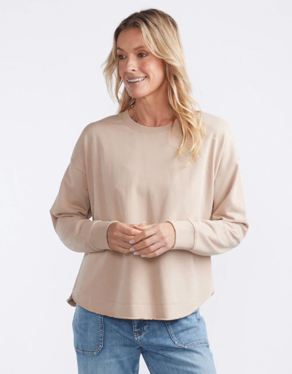 Staple Scoop Hem Sweat