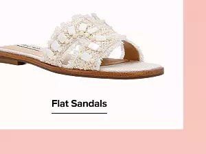 Shop flat sandals. Embellished slide sandal.