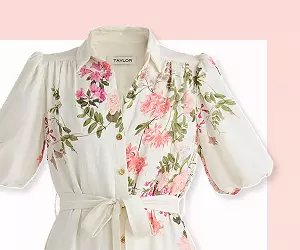 Floral belted dress.