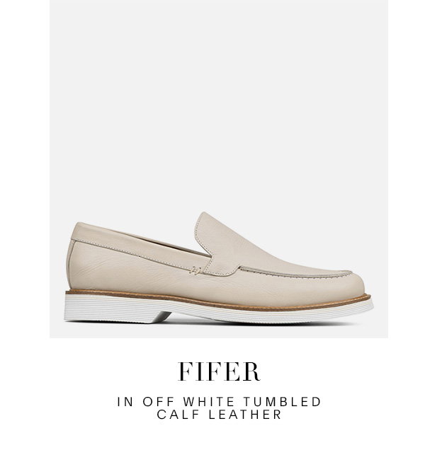 FIFER OFF WHITE TUMBLED CALF LEATHER
