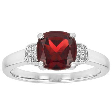 Red Garnet Rhodium Over Sterling Silver Ring 2.15ctw