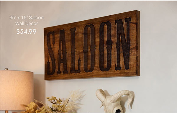 16" x 36" Saloon Wall Décor