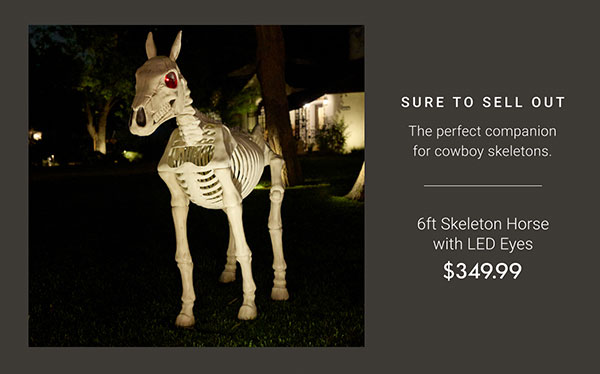 6ft Skeleton Horse with LED Eyes