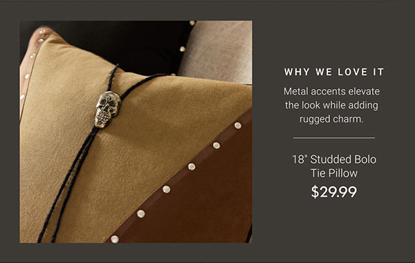 18" Studded Bolo Tie Pillow