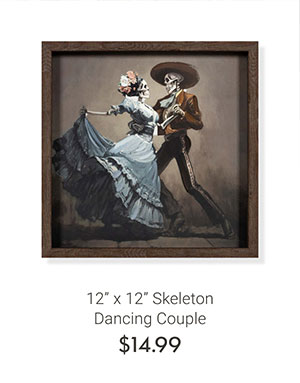 12" x 12" Skeleton Dancing Couple