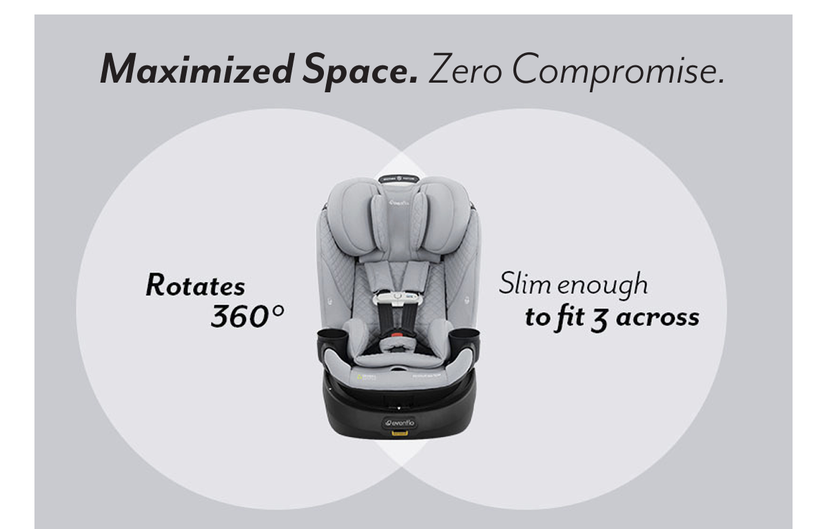 Maximized Space. Zero Compromise. | Rotates 360° | Slim enough to fit 3 across