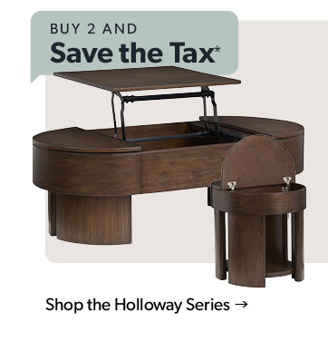 Buy 2 and save the tax. Featured Garland Holloway table series. Click to shop.