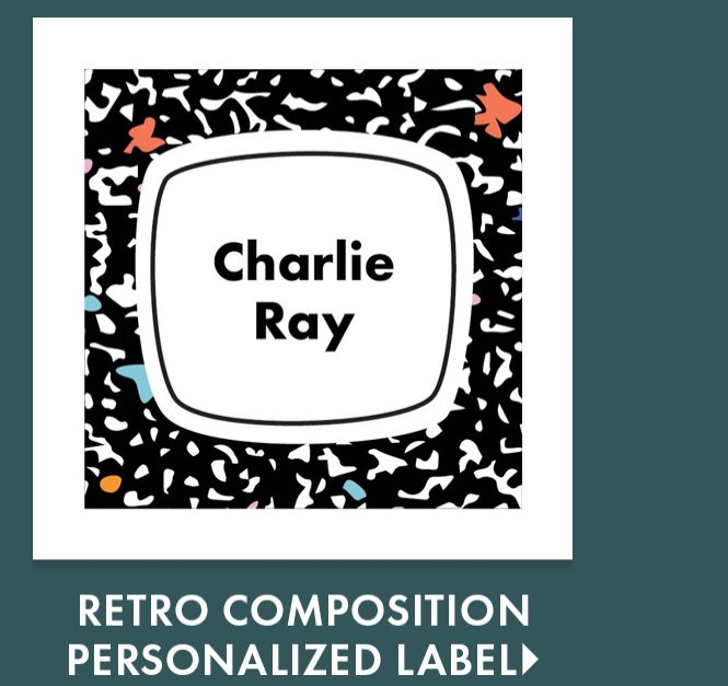 Retro Composition Square Personalized Label