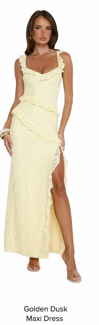 Golden Dusk Lace Maxi Dress Butter