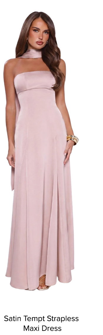 Satin Tempt Strapless Maxi Dress Blush