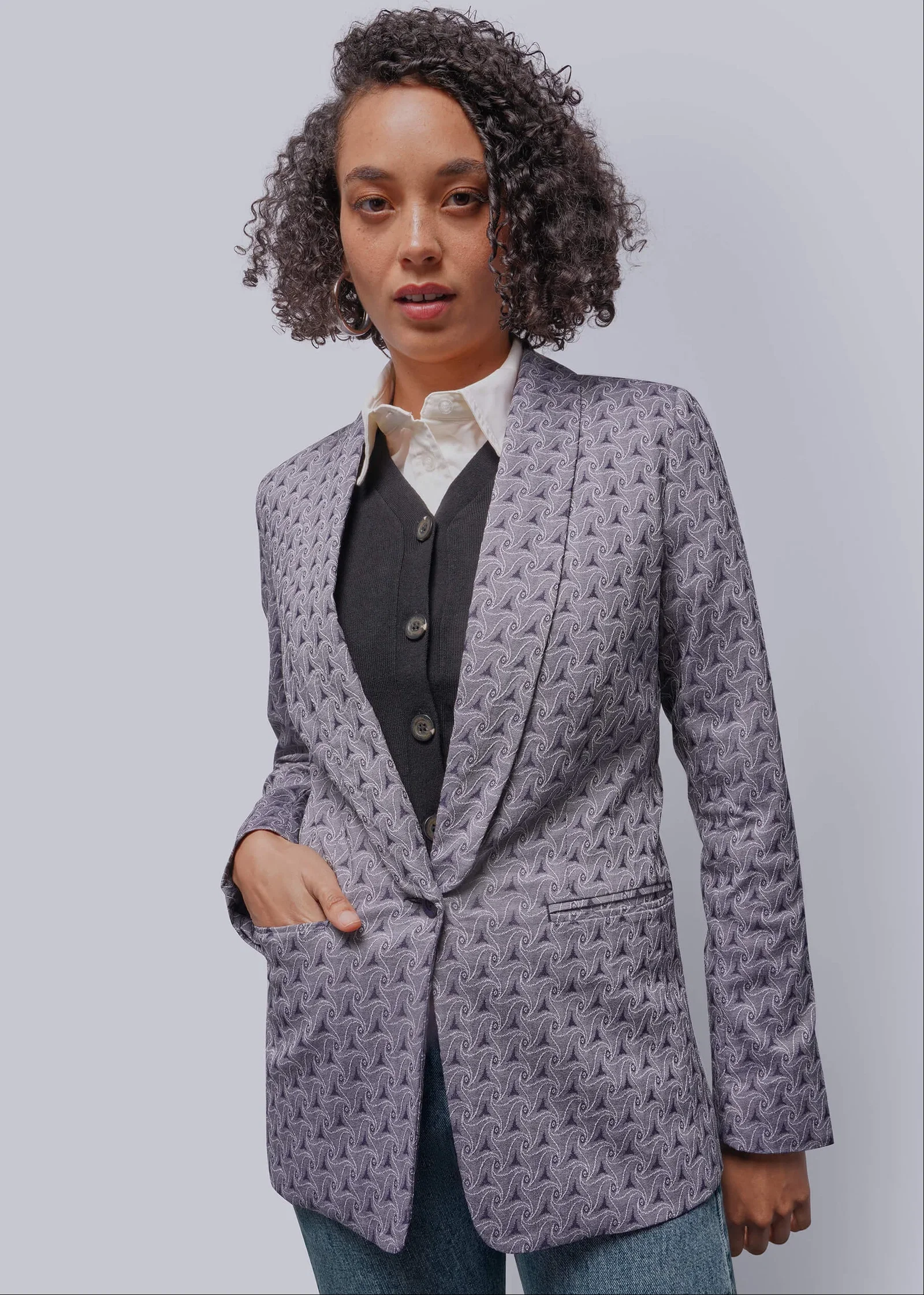 Image of The Empower Jacquard Tux Blazer
