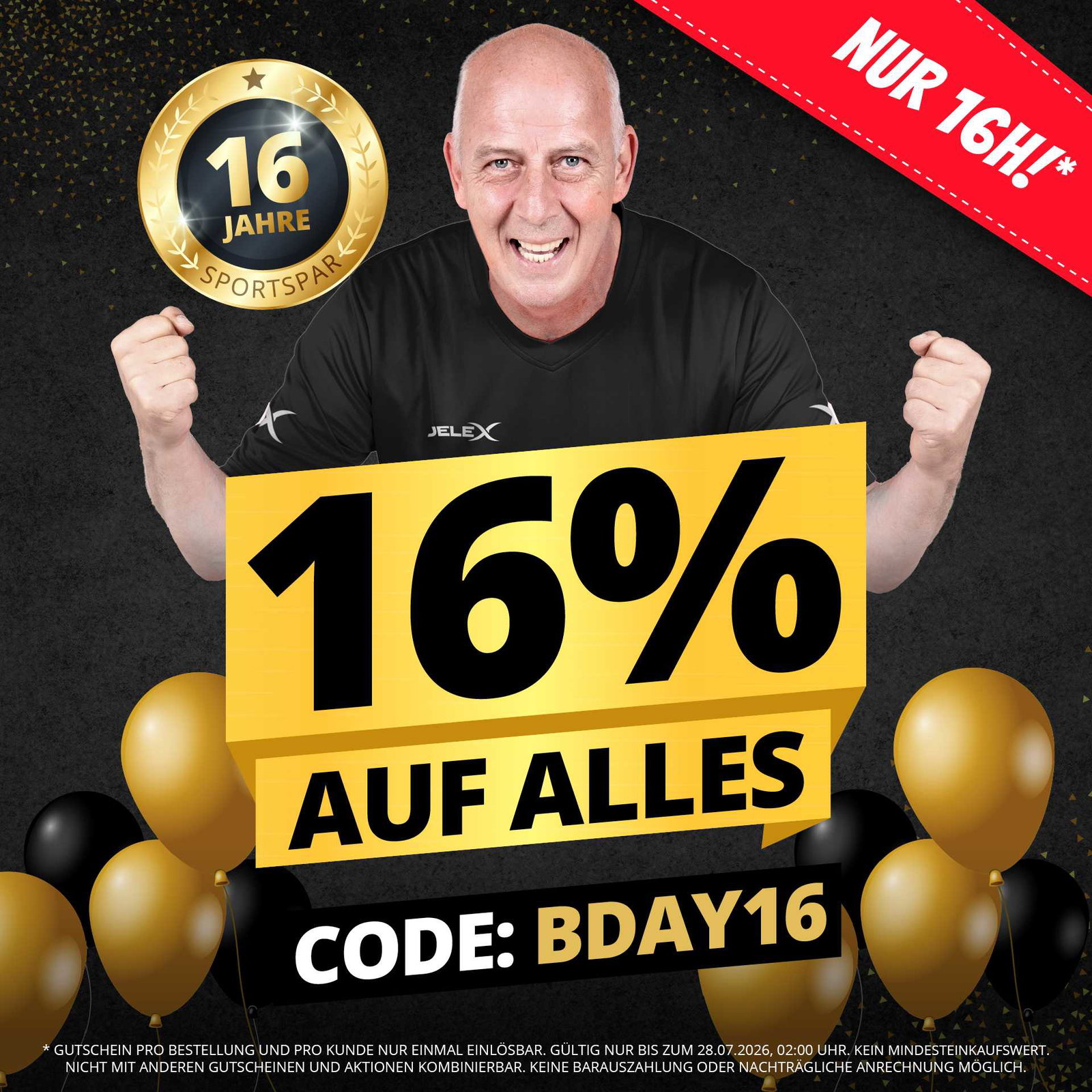 16% auf alles - nur 16h