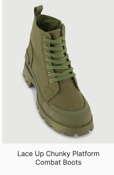 Shop Lace Up Chunky Platform Combat Boots