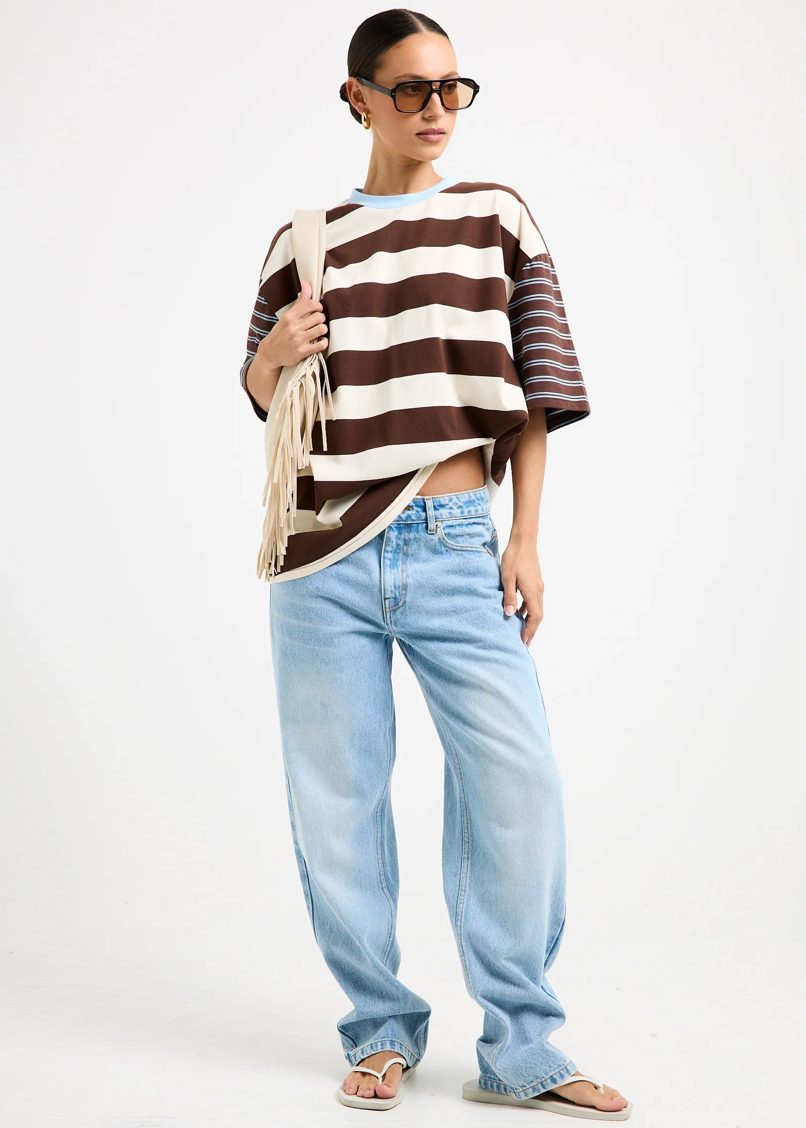 Image of Fitzroy Stripes Oversized Short Sleeve T-Shirt