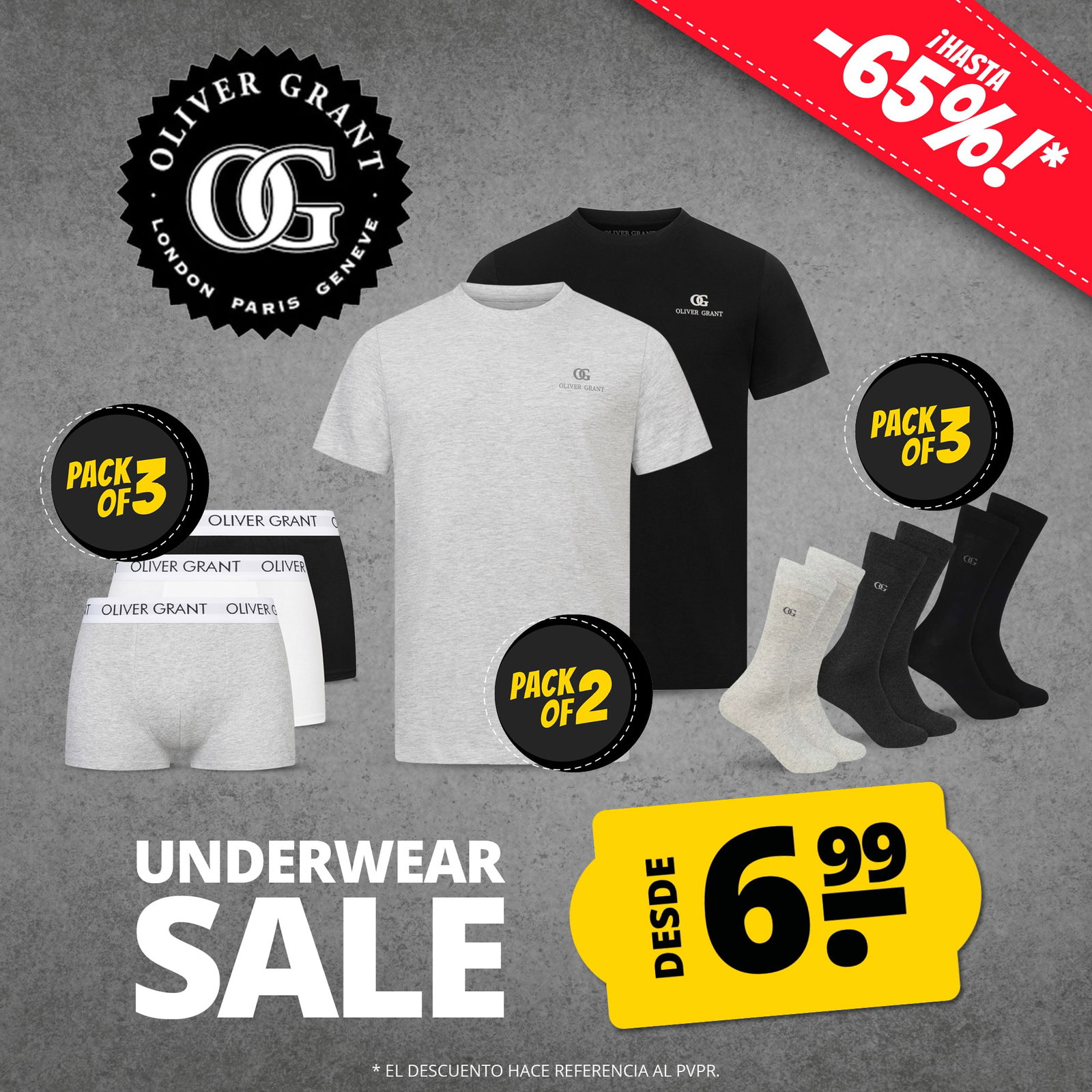 oliver grant hombre calzoncillos boxer pack de 3