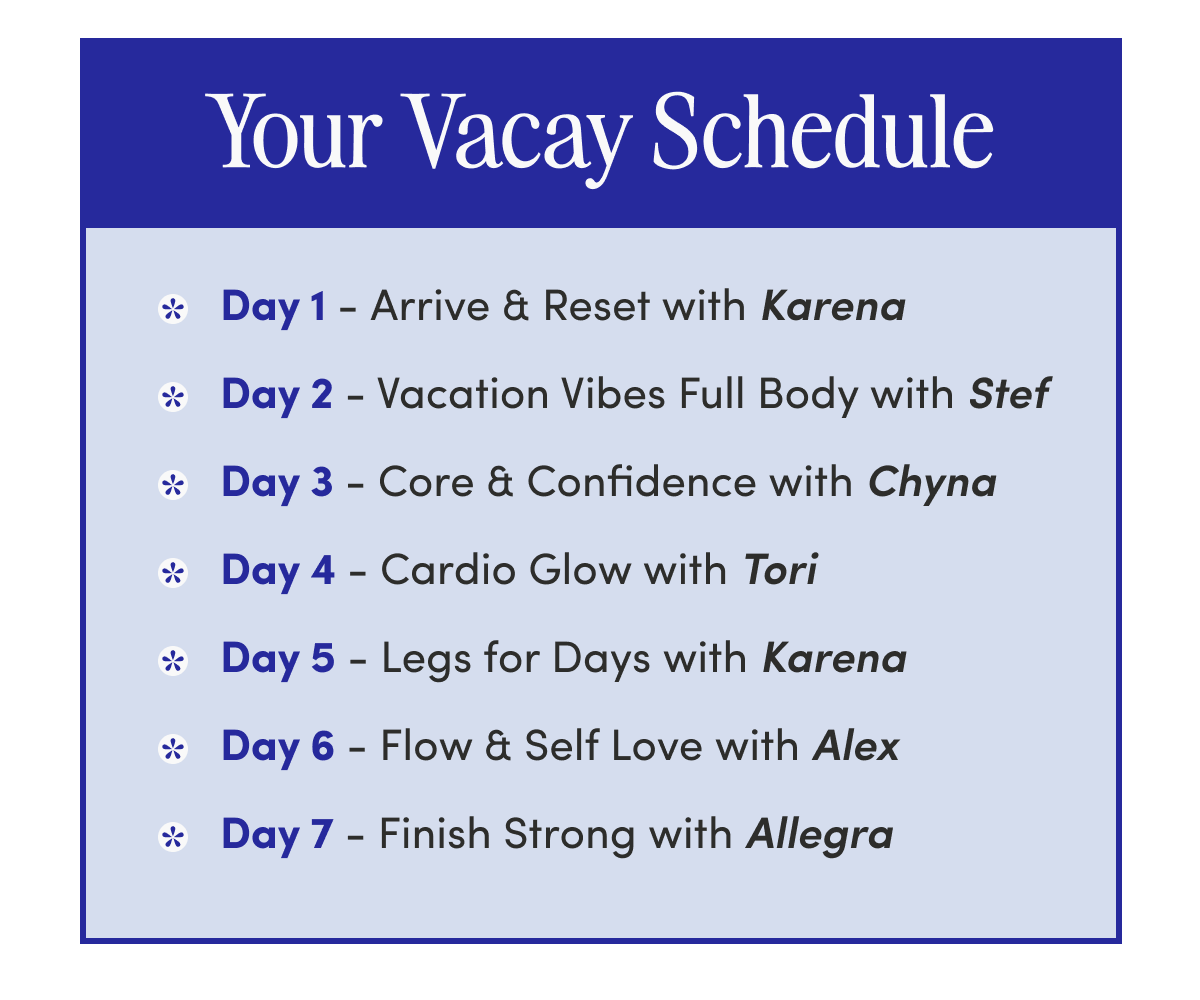 Your Vacay Schedule