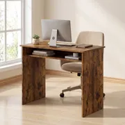 Desk with Shelf, 80 kg Load, Rustic Brown