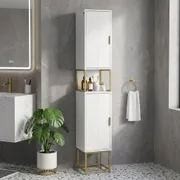 Bathroom Storage Cabinet with 2 Doors and Shelf White
