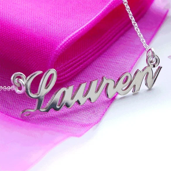 Image of Sterling Silver Carrie Style Personalised Name Necklace