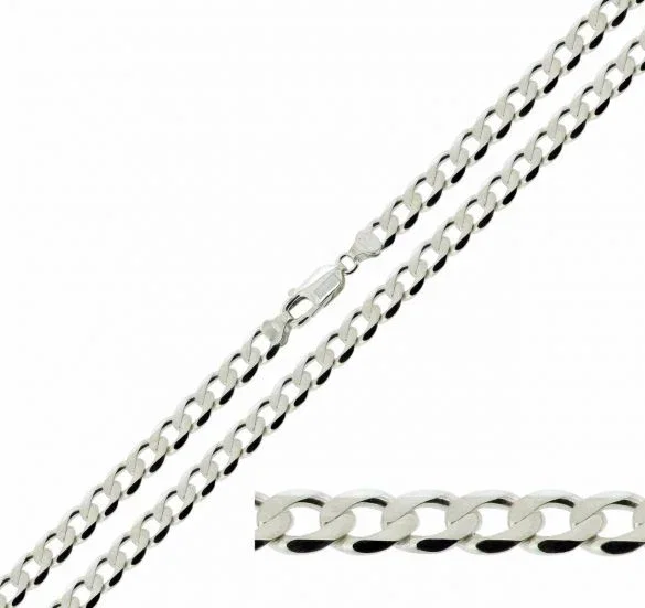 Image of Sterling Silver 4.2mm Diamond Cut Curb Chain
