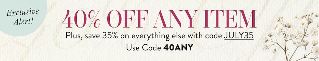 40% off Any Item with 40ANY