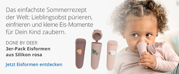 Das einfachste Sommerrezept der Welt - Lieblingsobst pürieren, einfrieren und kleine Eis-Momente für Dein Kind zaubern - Jetzt Eisformen entdecken