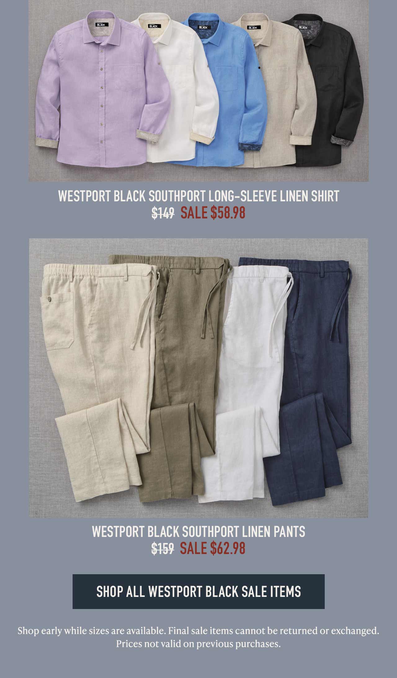 Shop Westport Black now — 60% off or more while inventory lasts