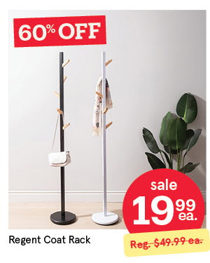 KSP REGENT COAT RACK 28 DIA. X 177 CM H WOOD/BLACK