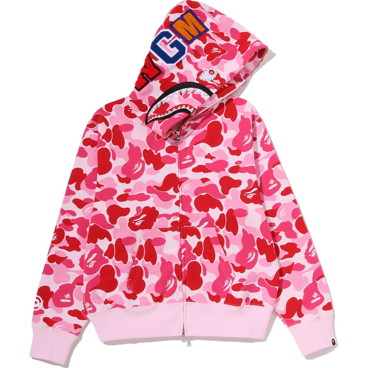 Image of ABC CAMO CRYSTAL STONE SHARK FULL ZIP HOODIE LADIES